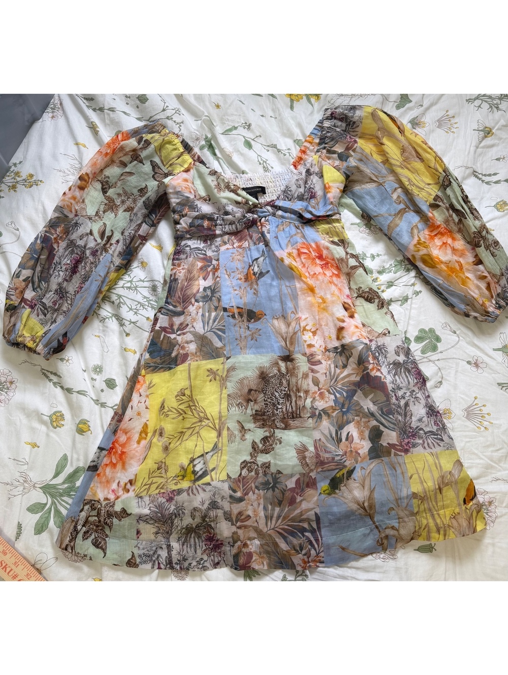 Banana Republic Colorful Patchwork Long Sleeve Dress